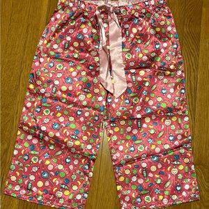 Justice Girls Pink and Green Pajama Bottoms with Floral Print 16/18 - NWOT